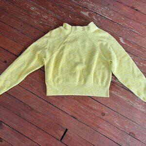 Free People Yellow Small Petite Cropped Sweater